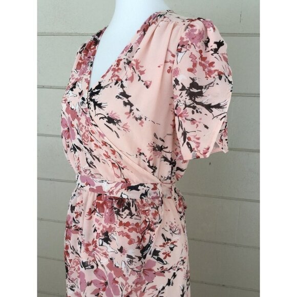 Standards & Practices Summer Floral Maxi Dress Size Medium Pink Fit and Flare - Picture 8 of 12